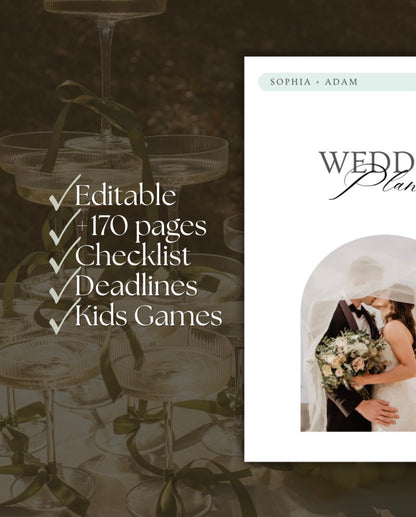 All-in-One Wedding Planner Bundle (Planner + Budget Tracker + Kids Activities)