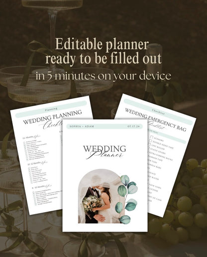 All-in-One Wedding Planner Bundle (Planner + Budget Tracker + Kids Activities)